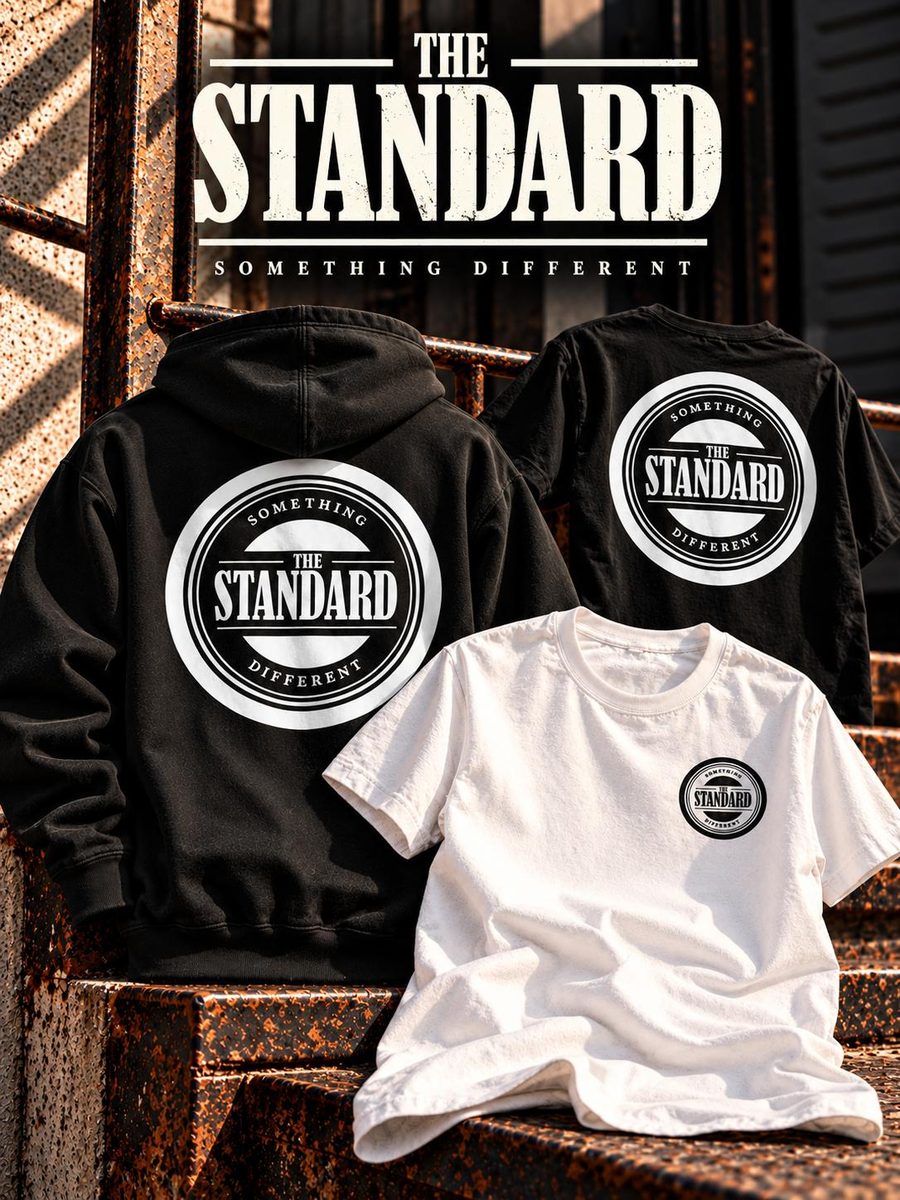 The Standard tees and hoodie